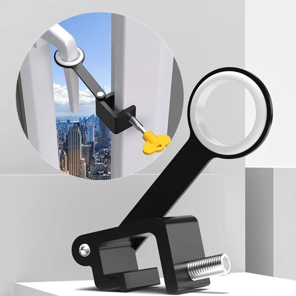 Fensterbegrenzer-Sicherheitsschloss für Kinder, um Kindern vor dem Herunterfallen zu verhindern. Sicherheitsschutz aus Metallmaterial Image