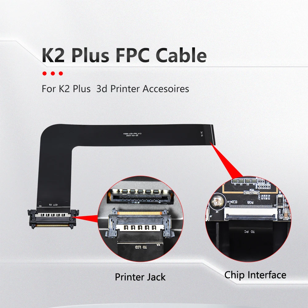 K2 Plus FPC-Kabel Touchscreen-Displaykabel 40P PI L207 Schnittstellen-Bildschirmkabel für K2 Plus 3D-Drucker-Teile ﻿ Image