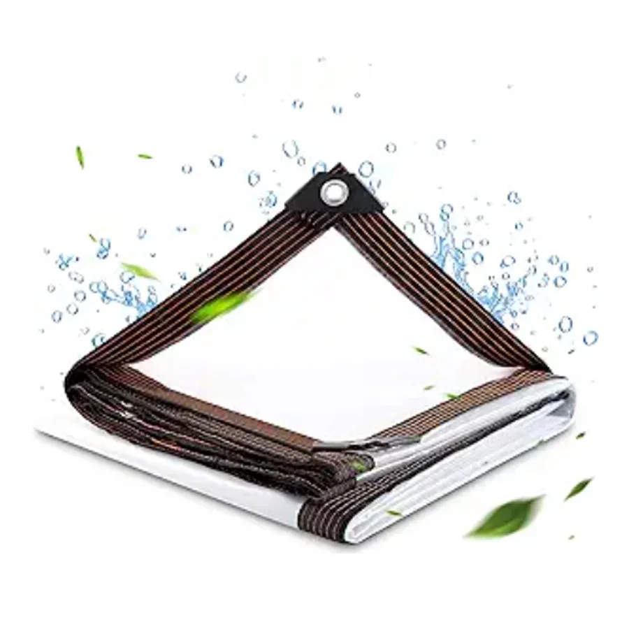Regenfeste transparente Kunststofffolie, wasserdichtes Outdoor-Tuch, Terrasse, saftige Pflanzen, isoliertes Zelt, Balkon-Sonnenschutz Image