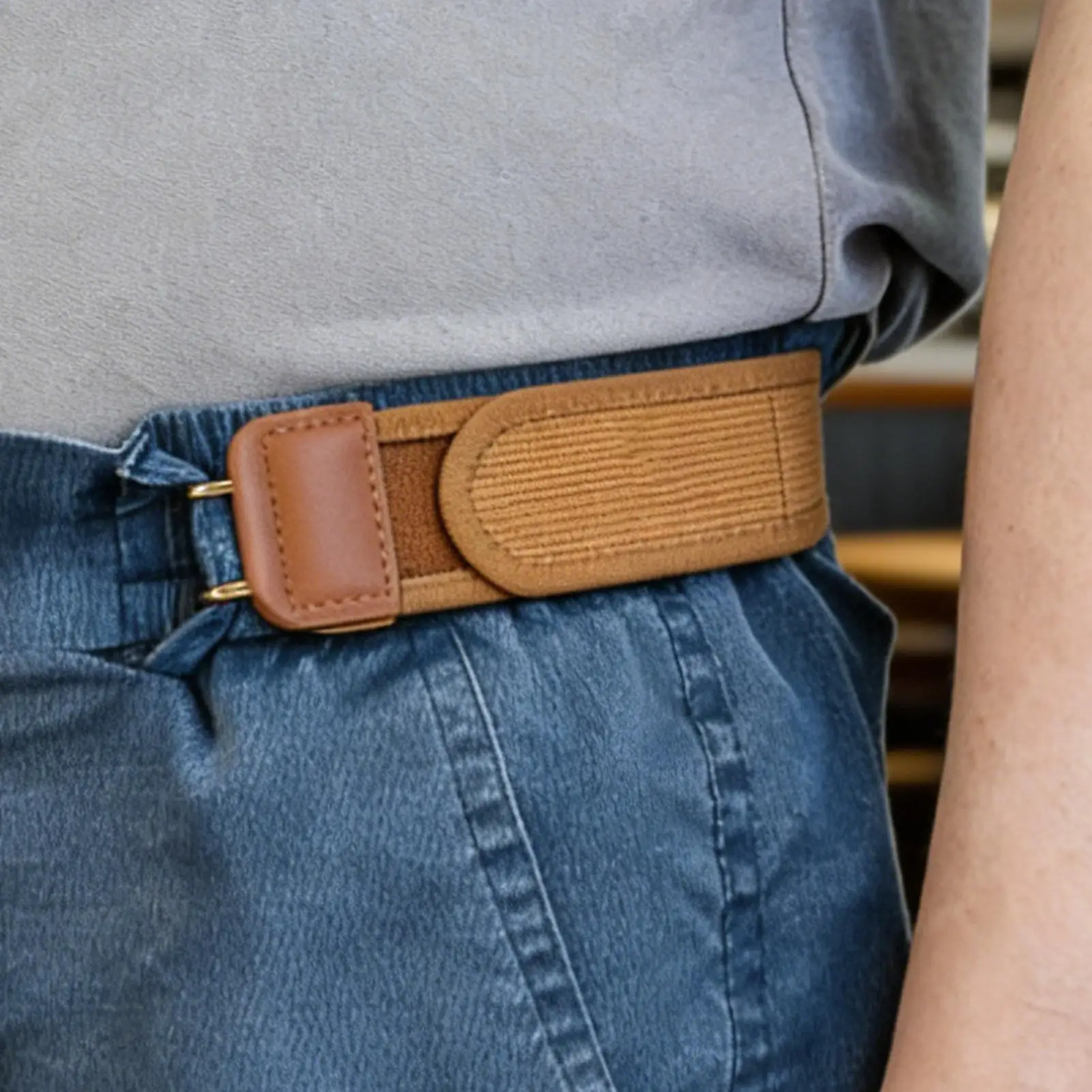 Elastische Gürtel ohne Schnalle, Unisex-Hüftgurt, Damengürtel für Damen und Herren, Arbeit, Freizeit, Business, Zuhause, Reisen, Pendeln Image