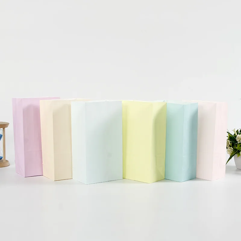 10 Stück Macaron-Papier-Geschenktüten, Süßigkeiten-Geschenk, rosa Kraftbeutel, Kindergeburtstag, Party-Dekoration, Babyparty, Hochzeitszubehör Image