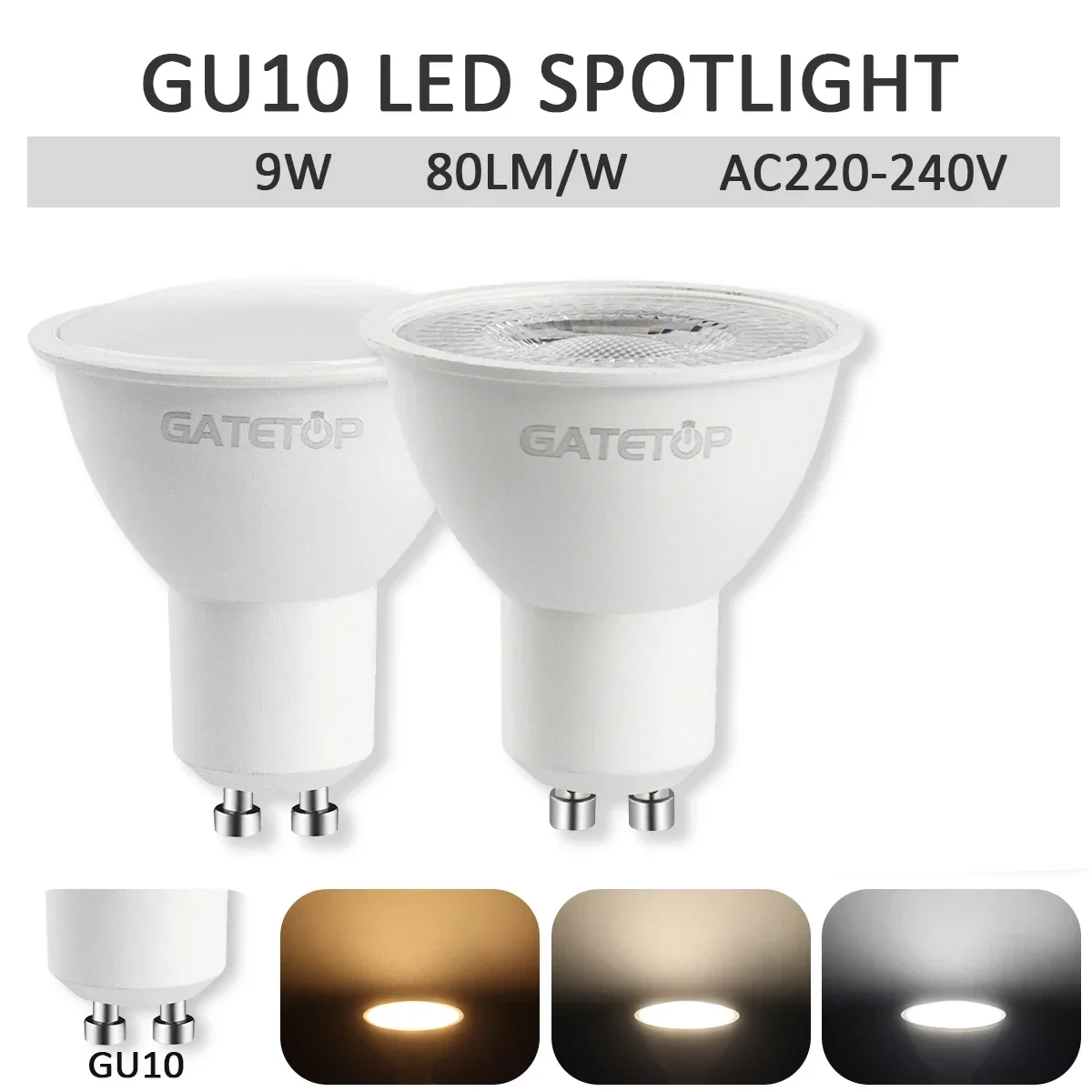 10PCS LED Strahler GU10 9W 120 grad 38 grad 3000K 4000K 6000K AC 110V 220V Tageslicht Kein Flimmern für Schienen Beleuchtung Wohnzimmer