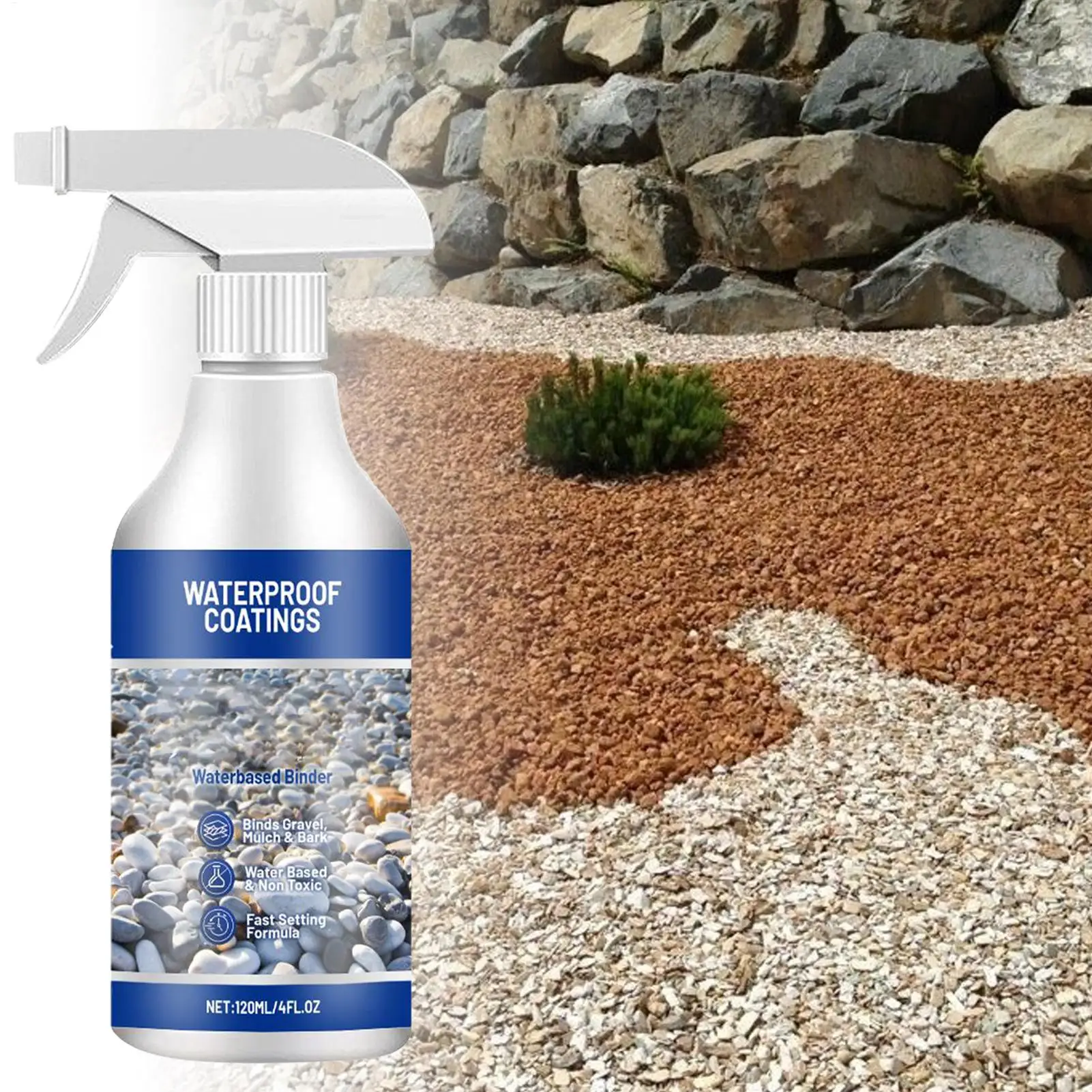 120 ml Kies Kleber Für Landschaftsbau Landschaft Rock Kleber Sealer Klebstoff Stabilisator Wasserdicht Schnell Trocknend Spray Für Outdoor Hof Image