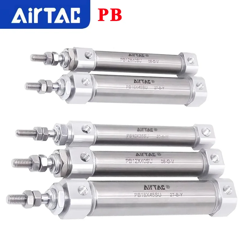 AirTAC PB Mini-Pneumatikzylinder aus Edelstahl in Stiftgröße mit Magnet PB16/12/10/6-10/15/20/25/30/40/50/80/100/150/200 SU-R-CB Image