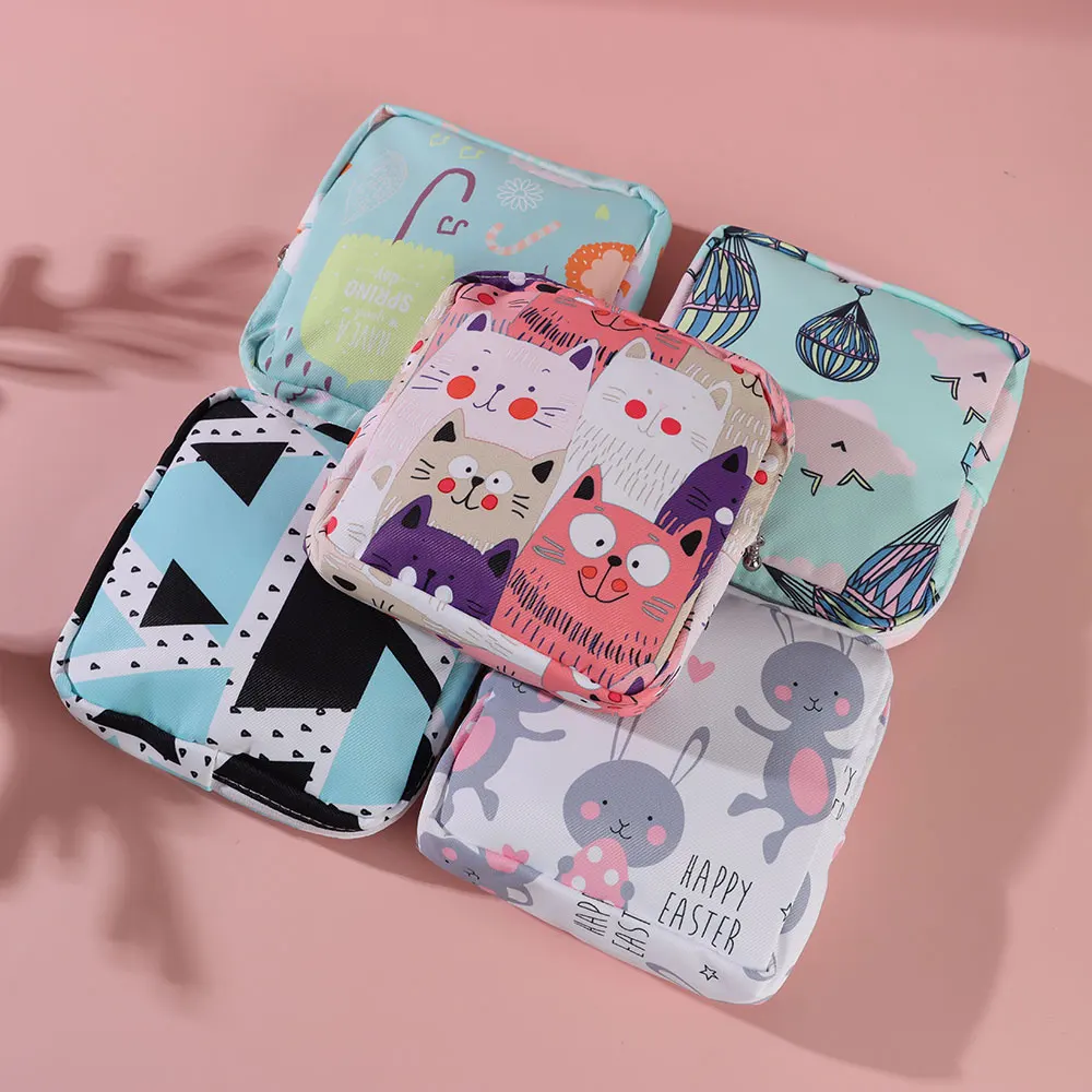 Damen binde Aufbewahrung tasche Frauen Mädchen Damen binden Taschen Kreditkarten halter Geldbörse Kosmetik Kopfhörer Fall Damen binden Image