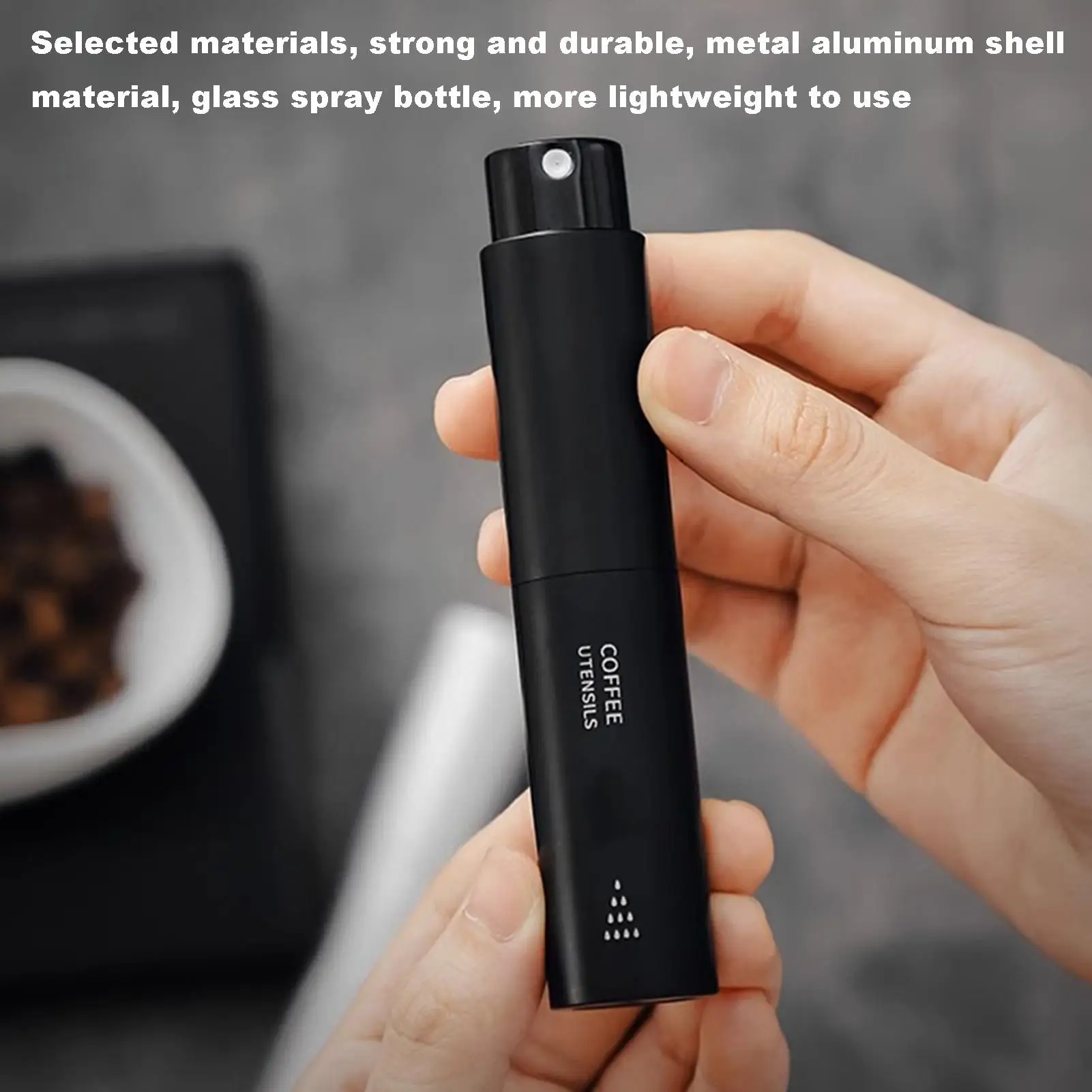 Anti-Flyaway Kaffeebohnen-Sprühflasche 10ml, tragbar, nachfüllbar, wiederverwendbar, feiner Sprühnebel, Aufbewahrungsbehälter für Flüssigkeiten, Parfüm Image