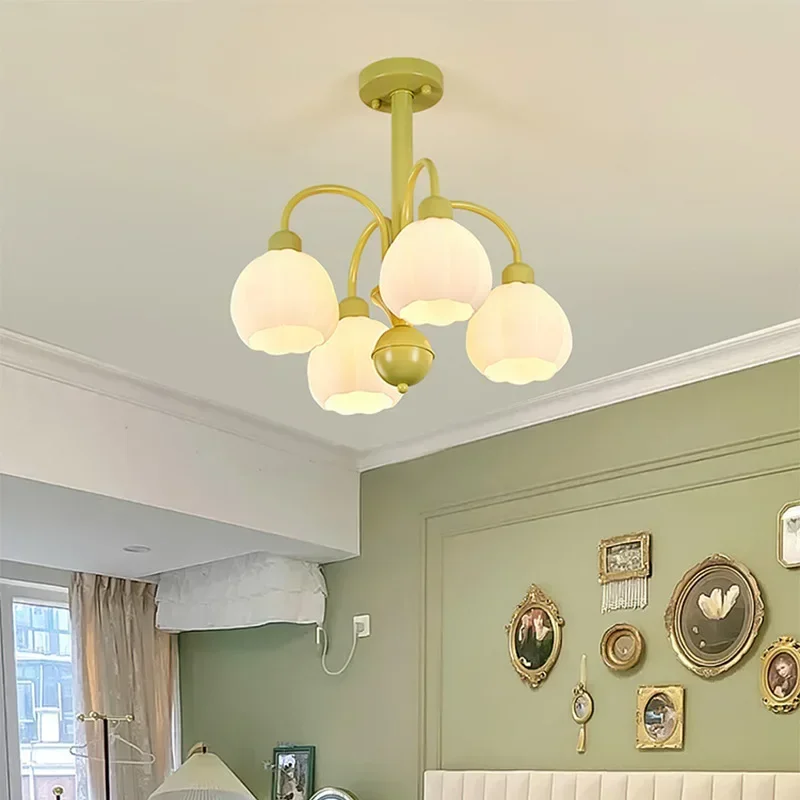 Nordic Milch Weiß LED Kronleuchter für Wohnzimmer Esszimmer Kaffee Tische Studie Schlafzimmer Anhänger Lichter Wohnkultur Kronleuchter Leuchten