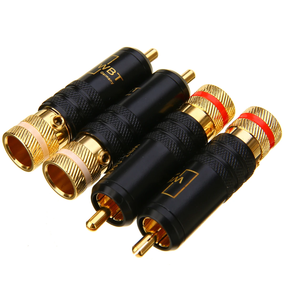 HIFI WBT-0144 Vergoldetes Kupfer RCA Stecker Langlebige RCA Stecker Schrauben Löten Locking Audio Video WBT Stecker Image