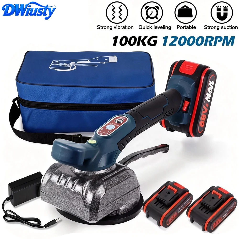 Outil de pose de carrelage automatique sans fil DWiusty, 5 vibrations, outil vibrant pour la pose de carrelage, niveleur de carrelage, outil de nivellement de sol, outil électrique avec batterie