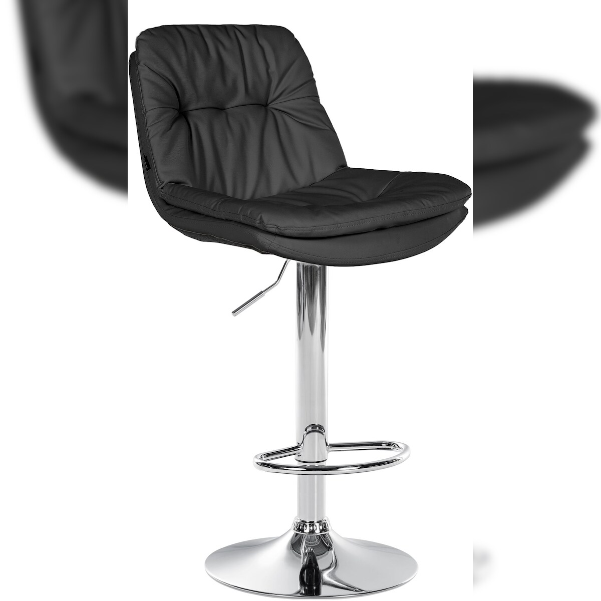 Proregal CHEFGASTRO Barhocker JAVA Kunstleder Chrom HxBxT 92x46x54cm Kunstleder Schwarz Barstuhl Image