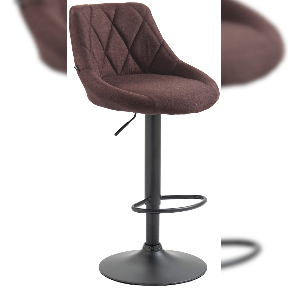 Proregal CHEFGASTRO Barhocker CAPE VERDE Stoff Schwarz HxBxT 83x46x49cm Stoff Braun Barstuhl Image