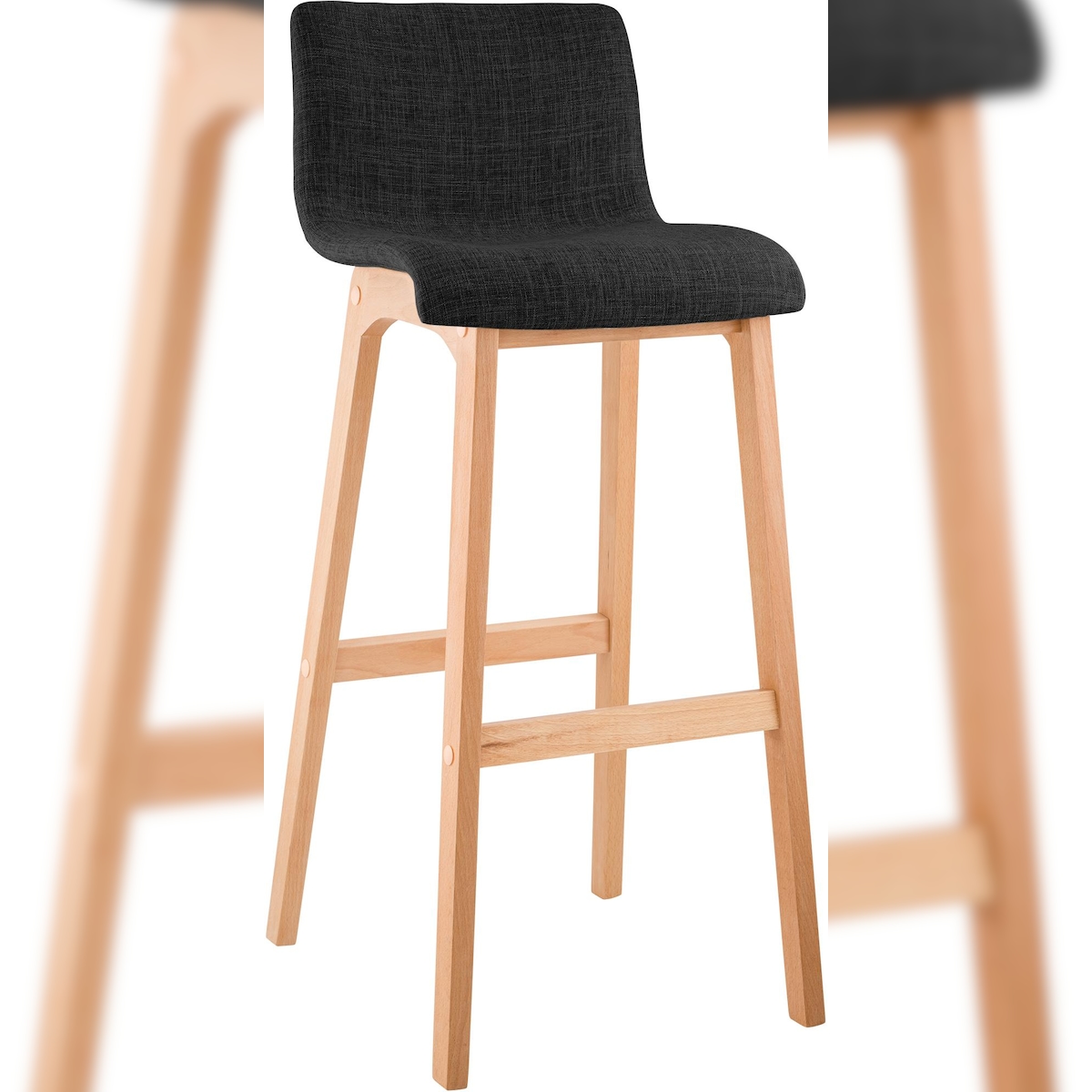 Proregal CHEFGASTRO Barhocker MAUI Stoff Natura HxBxT 101x41x46cm Stoff Dunkelgrau Barstuhl Image