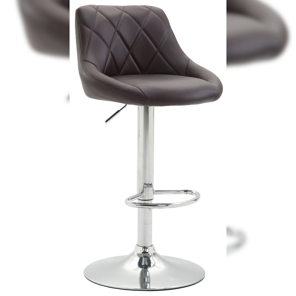 Proregal CHEFGASTRO Barhocker CAPE VERDE Kunstleder Chrom HxBxT 83x46x49cm Kunstleder Braun Barstuhl Image