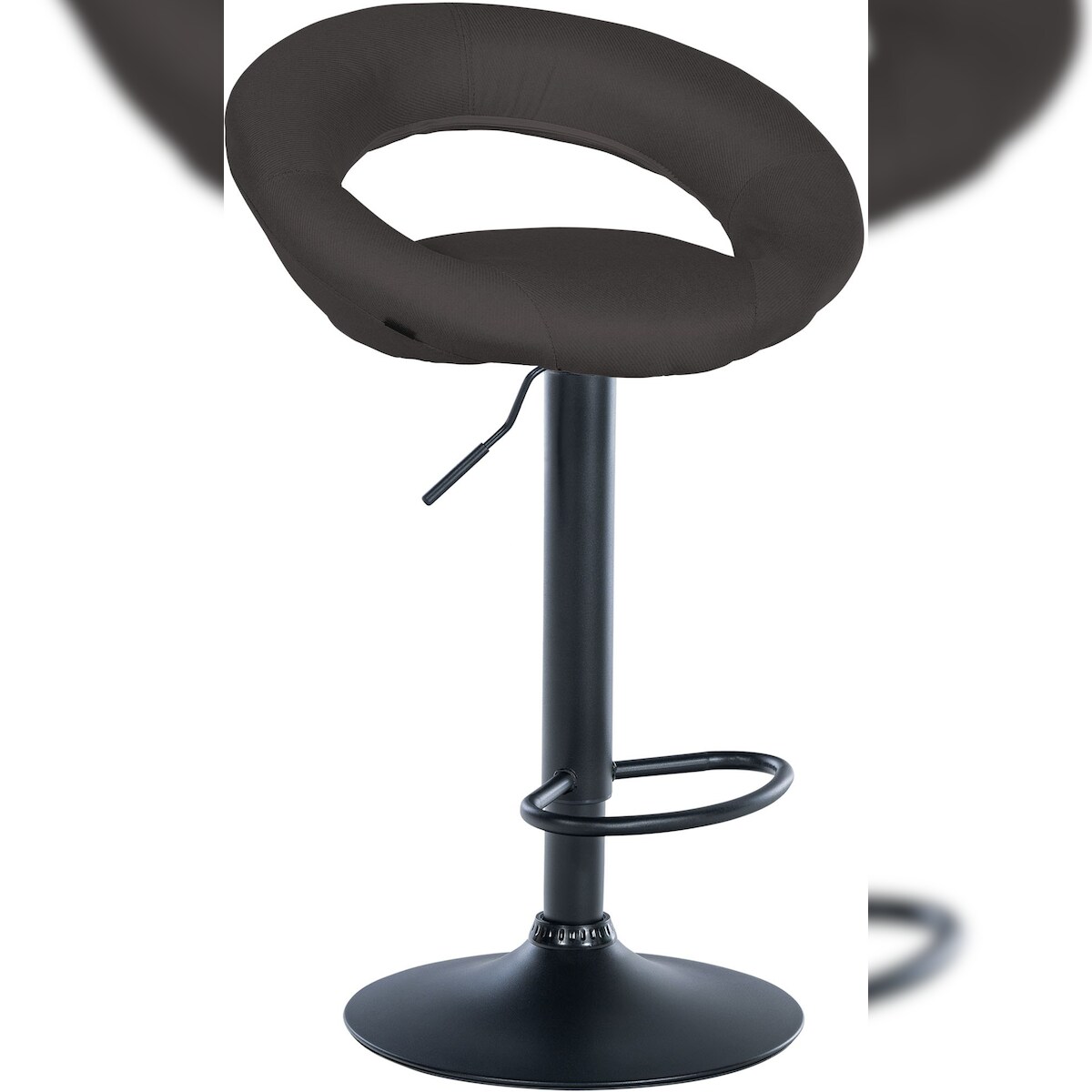 Proregal CHEFGASTRO Barhocker IGUAZU Stoff Schwarz HxBxT 77x52x47cm Stoff Dunkelgrau Barstuhl Image