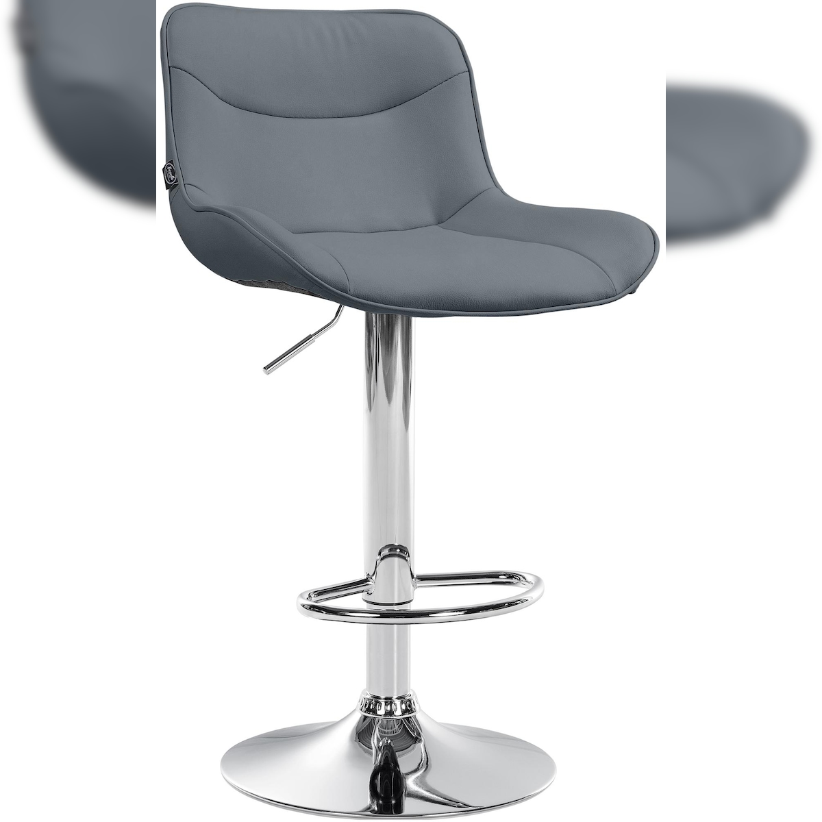 Proregal CHEFGASTRO Barhocker TIMES SQUARE Kunstleder Chrom HxBxT 85x49x51cm Kunstleder (PVC) Grau Barstuhl
