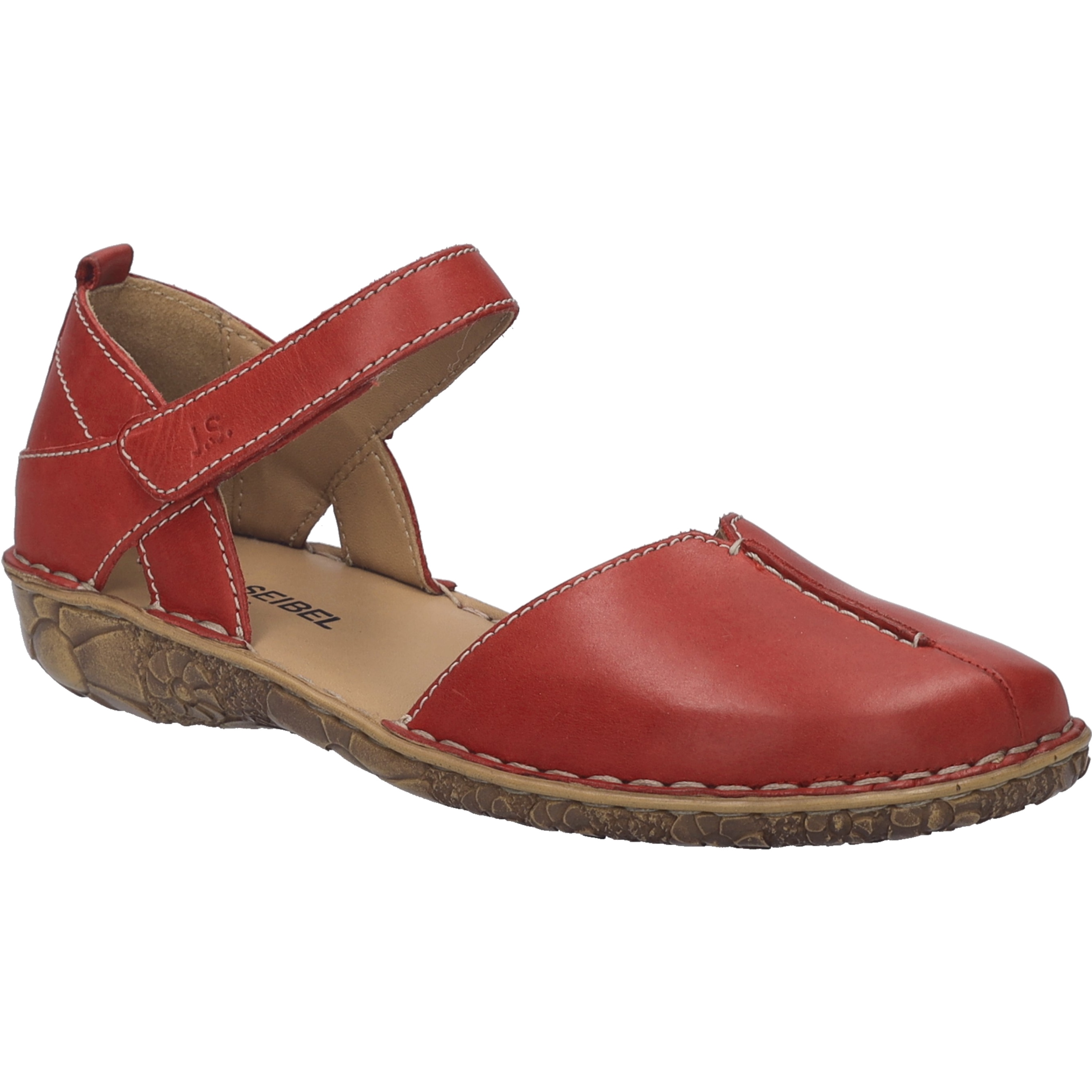 Sandale JOSEF SEIBEL "Rosalie 42, rubin", Damen, Gr. 44, rot (rubin), Obermaterial: 100% Rindsleder Leather cow., Schuhe Sandale