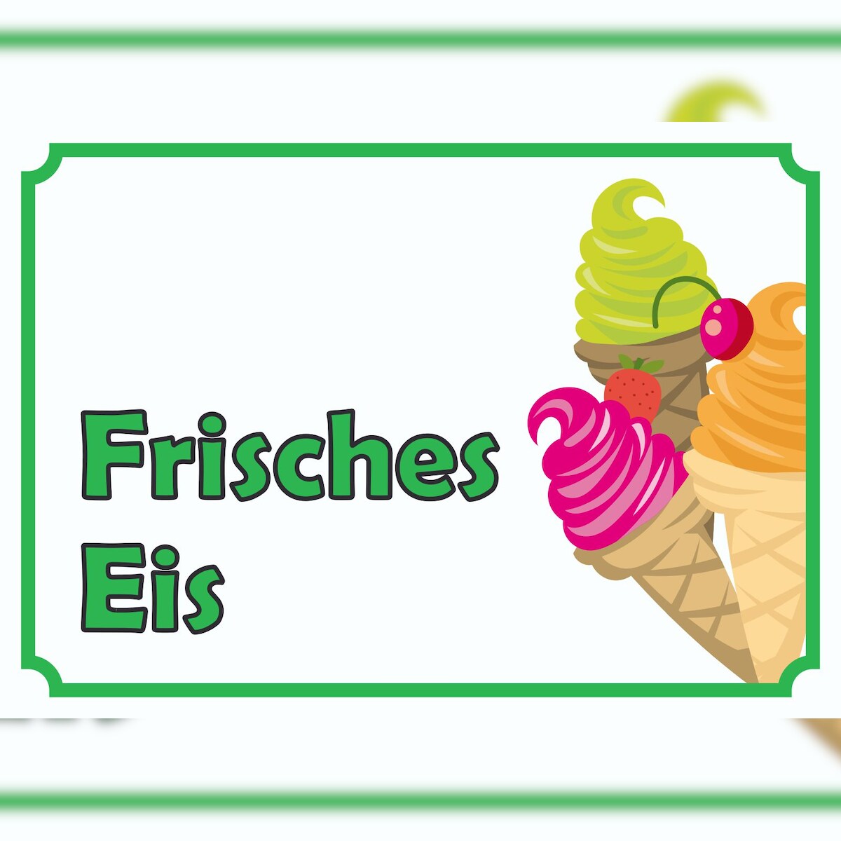 HB-Druck Frisches Eis Schild A2 Rückseite selbstklebend Image