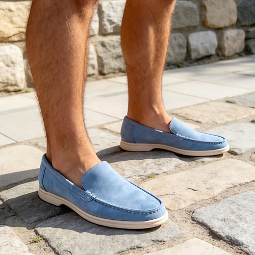 Lässige Herren-Slipper, bequemes Obermaterial aus Wildleder, leicht anzuziehen, perfekt für Strand, Resort und Urlaub. Image