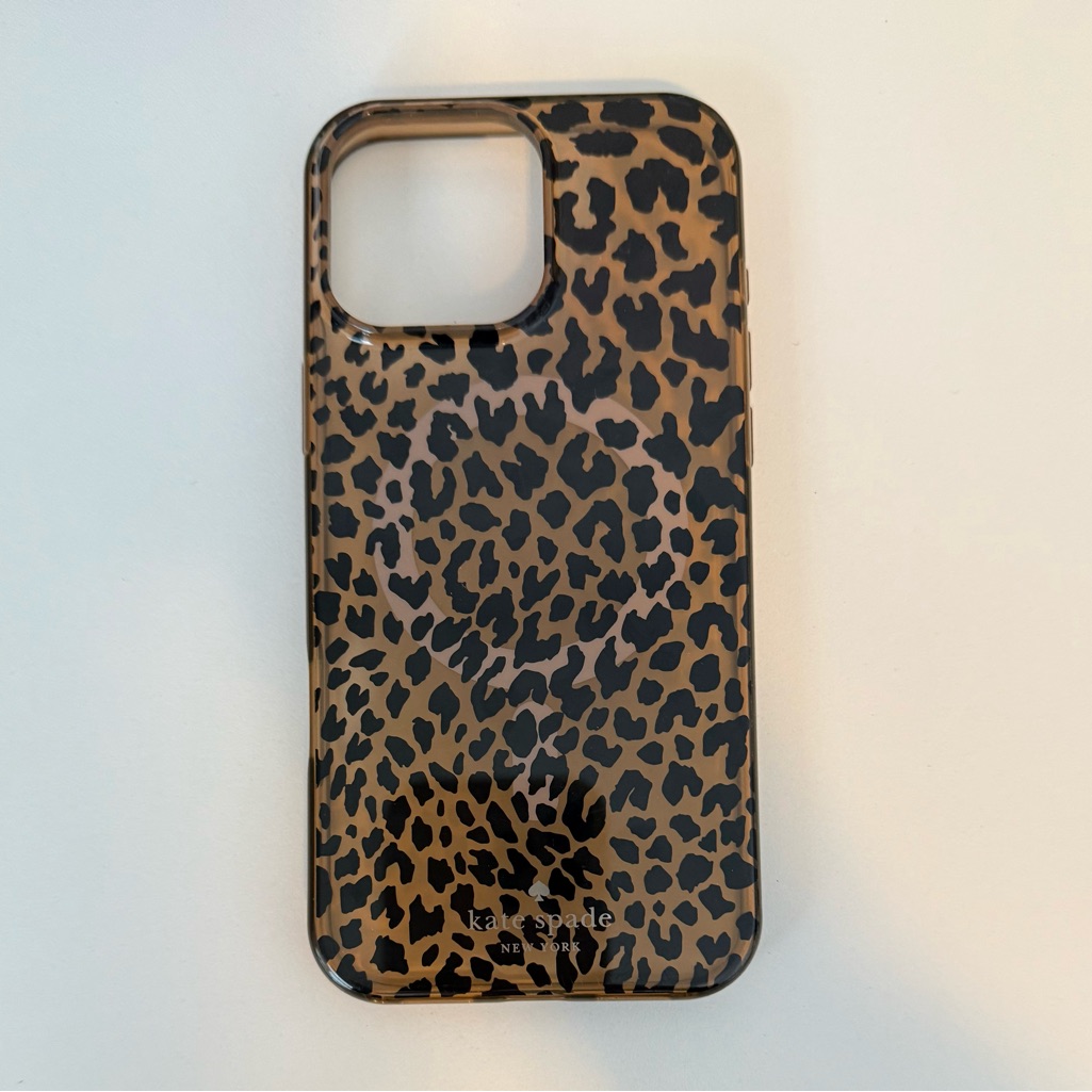 Kate Spade Cell Phones & Accessories | Kate Spade Animal Print Phone Case - Black And Tan | Color: Black/Brown | Size: Iphone 16 Pro Max