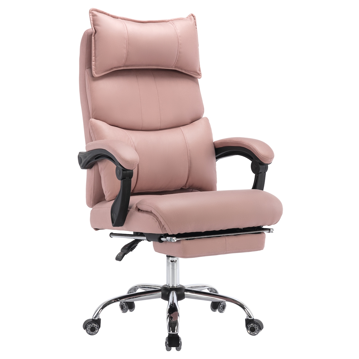 STILVORA Ergonomischer Bürostuhl Chefsessel aus PU Leder Rosa 120x65x50 cm mit Fußstütze Wippfunktion 360 Grad Drehung höhenverstellbar Image