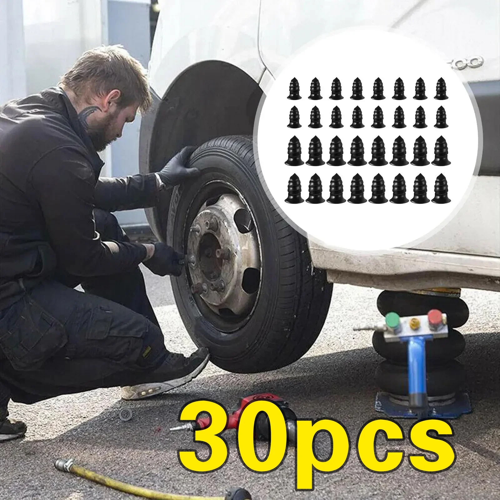 Kit per chiodi per riparazione pneumatici sottovuoto per auto moto Vite in tappo in gomma Nai Colla per riparazione gratuita Pellicola per pneumatici Kit di riparazione per punture per pneumatici