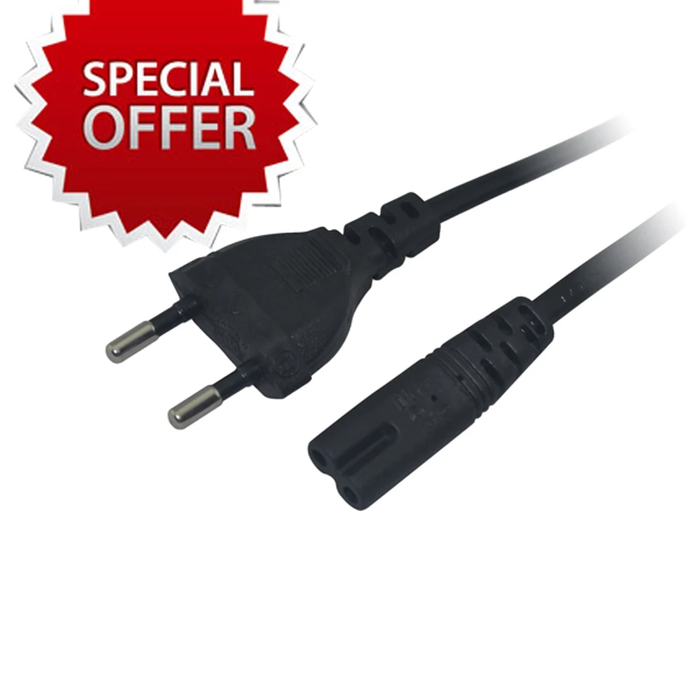 Für PS2 für PS3 Slim EU-Stecker 2-poliger Anschluss AC-Netzkabel für Sony Playstion 4-Konsolen-Netzteil für Xbox EU Image