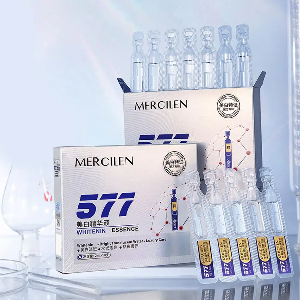 10 Stück/Box Hyaluronsäure Gesichtsserum Anti-Aging Tiefenwirksame Pflege Fulleren-Kollagen Anti-Falten Essenz Feuchtigkeitsspendende Gesichtsessenz Image