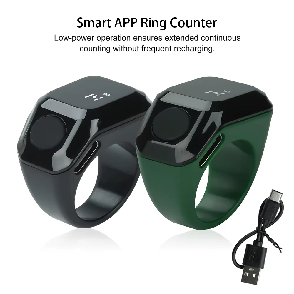 Smarter APP-Ring-Zähler: Tragbarer Digitaler Bluetooth-Zählring mit Vibrationsalarm und Zeitmessung – Tragbare Zählgeräte Image
