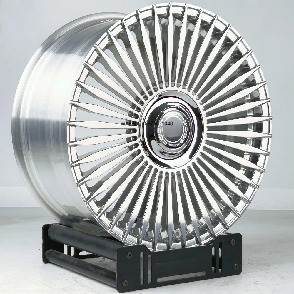 Geschmiedete 5x112-Räder für W222 W221 W223 S450 S680 S-Klasse 19 20 21 22 Zoll Felgen, polierte Speichen, Leichtmetallfelgen Image