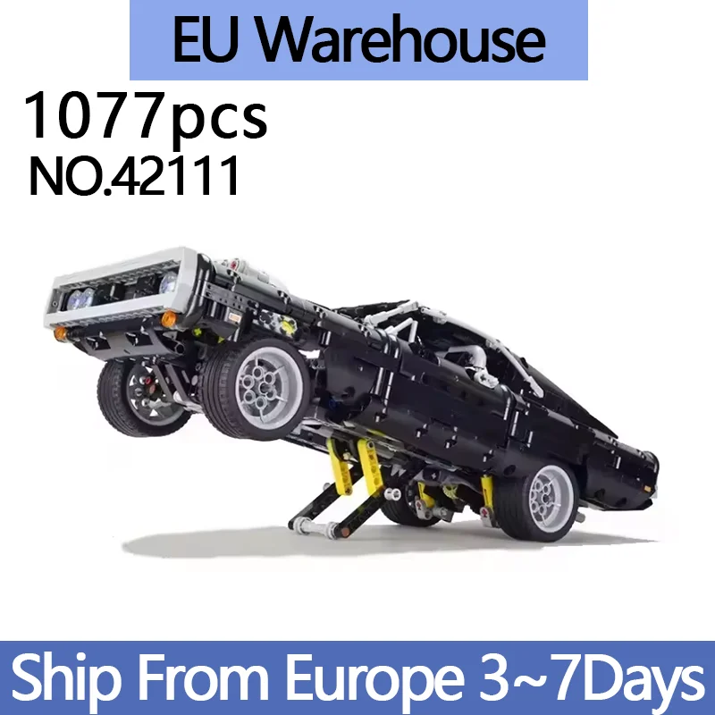 1077 Teile Technik-Baukasten, Dodge Charger Rennwagen-Modell, Film Fast & Furious 42111, Bausteine Image