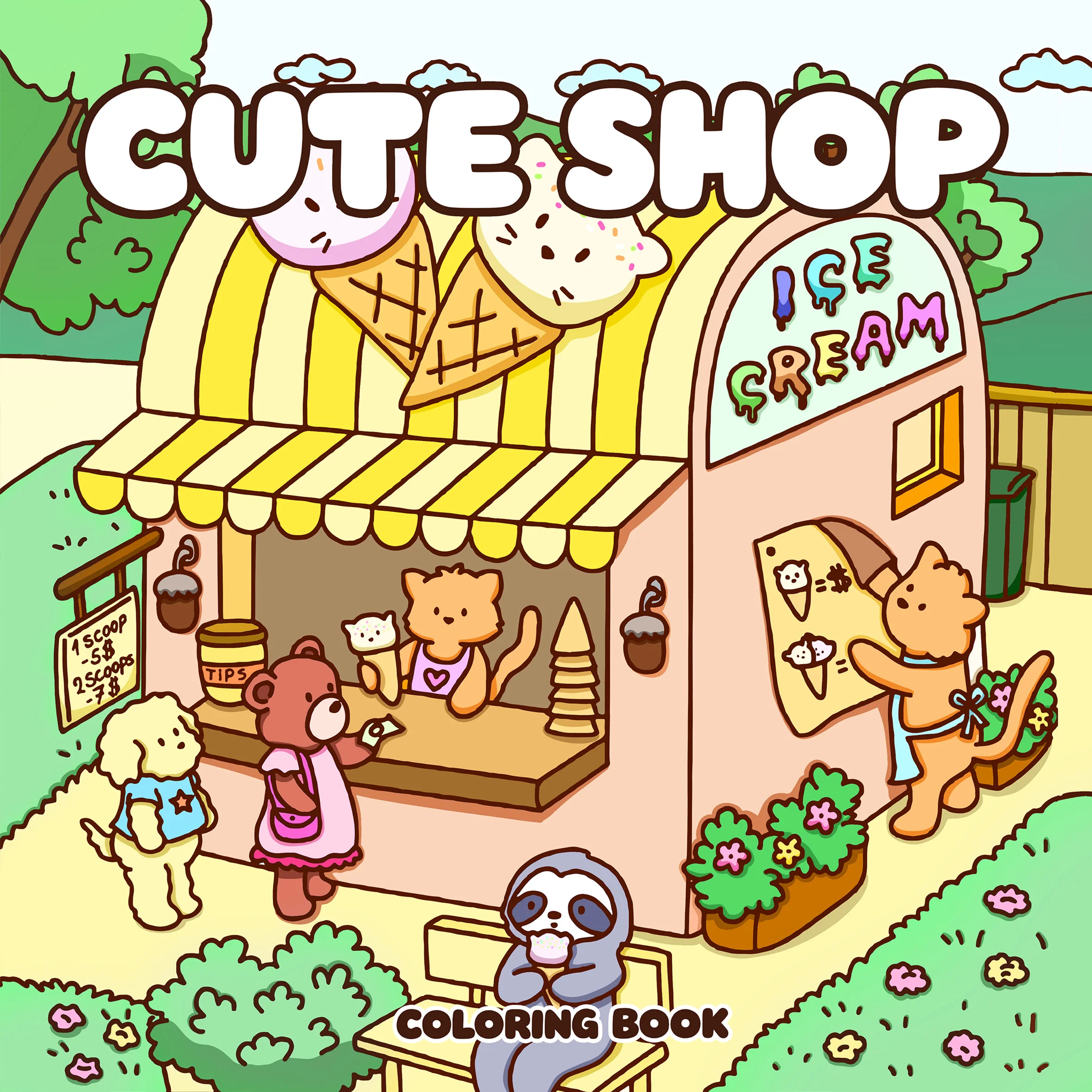 CUTE SHOP Malbuch mit kräftigen, einfachen Mustern für Erwachsene, niedliches Zeichenbuch, perfektes Geschenk für Party und Geburtstag Image