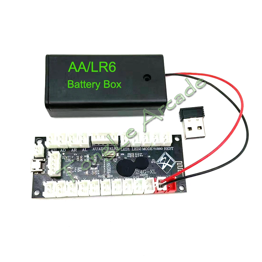 Zero Delay-Wireless USB Encoder Arcade Game Controller Board, SANWA Joystick Button, PS DIY KIT, Android Raspberry Pi PC, 2.4G