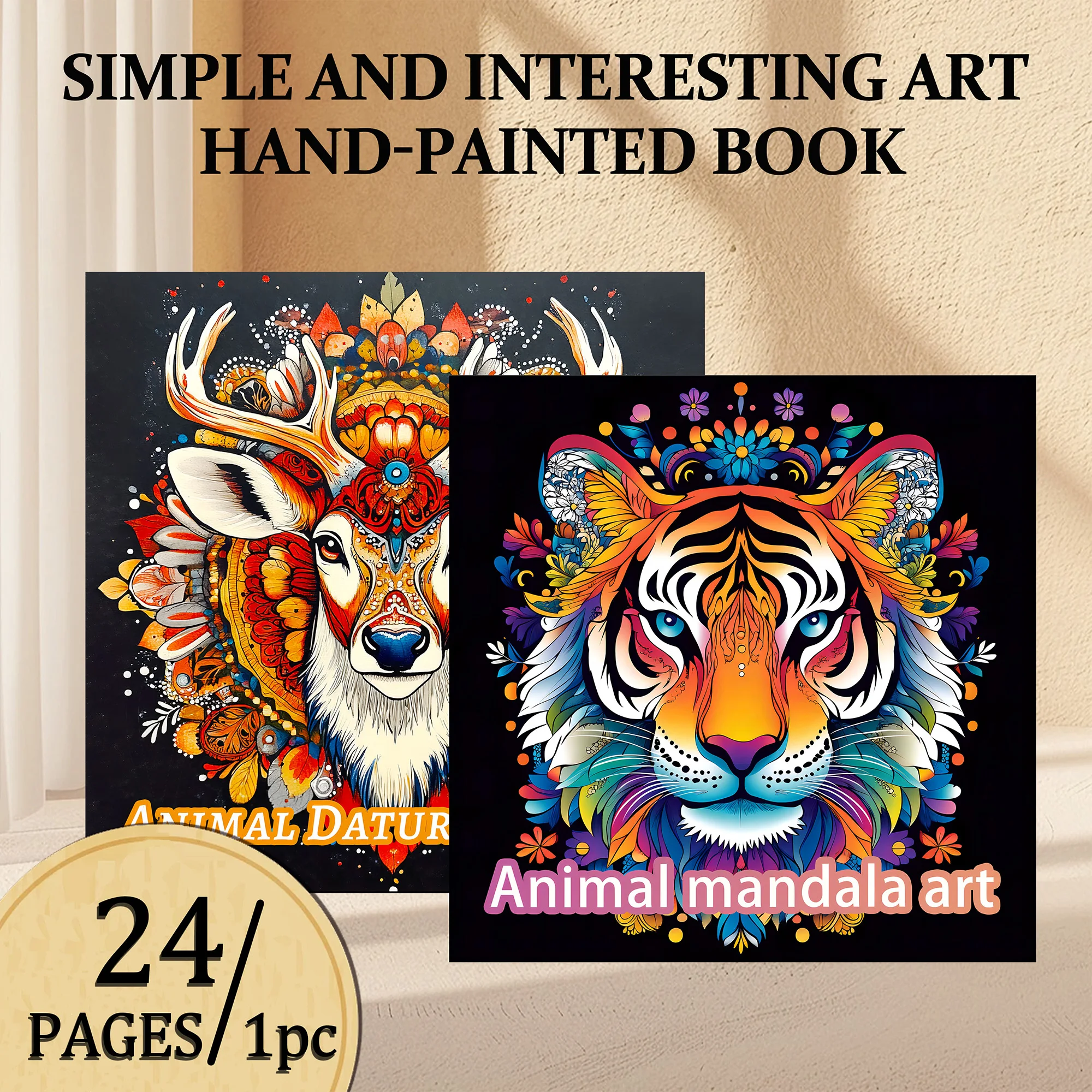 2er-Pack Tier-Mandala-Malbuch für Erwachsene – Kunsttherapie zur Stressabbau und Geiststufigkeit Image