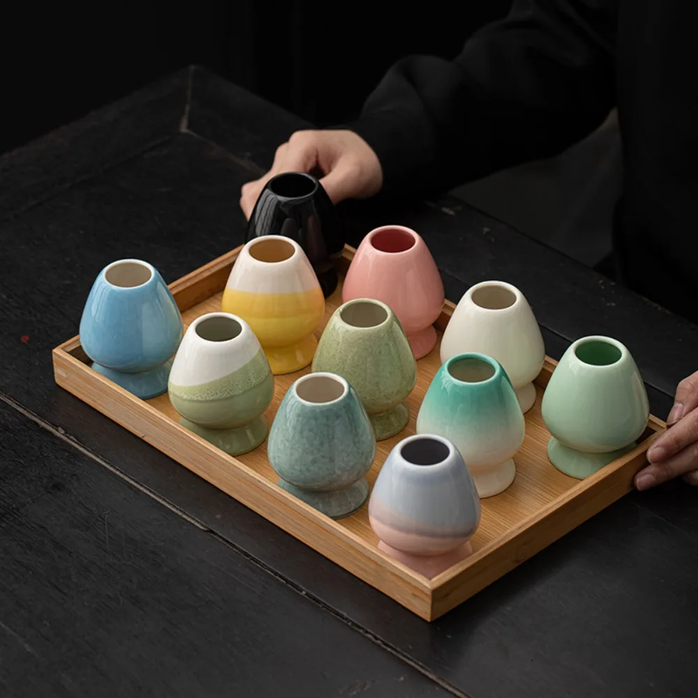 Einfache Keramik Matcha Halter Glatte Ofen Verfärbung Schneebesen Ständer Halter Tee Trinken Utensilien für Tee-Set Zubehör Image
