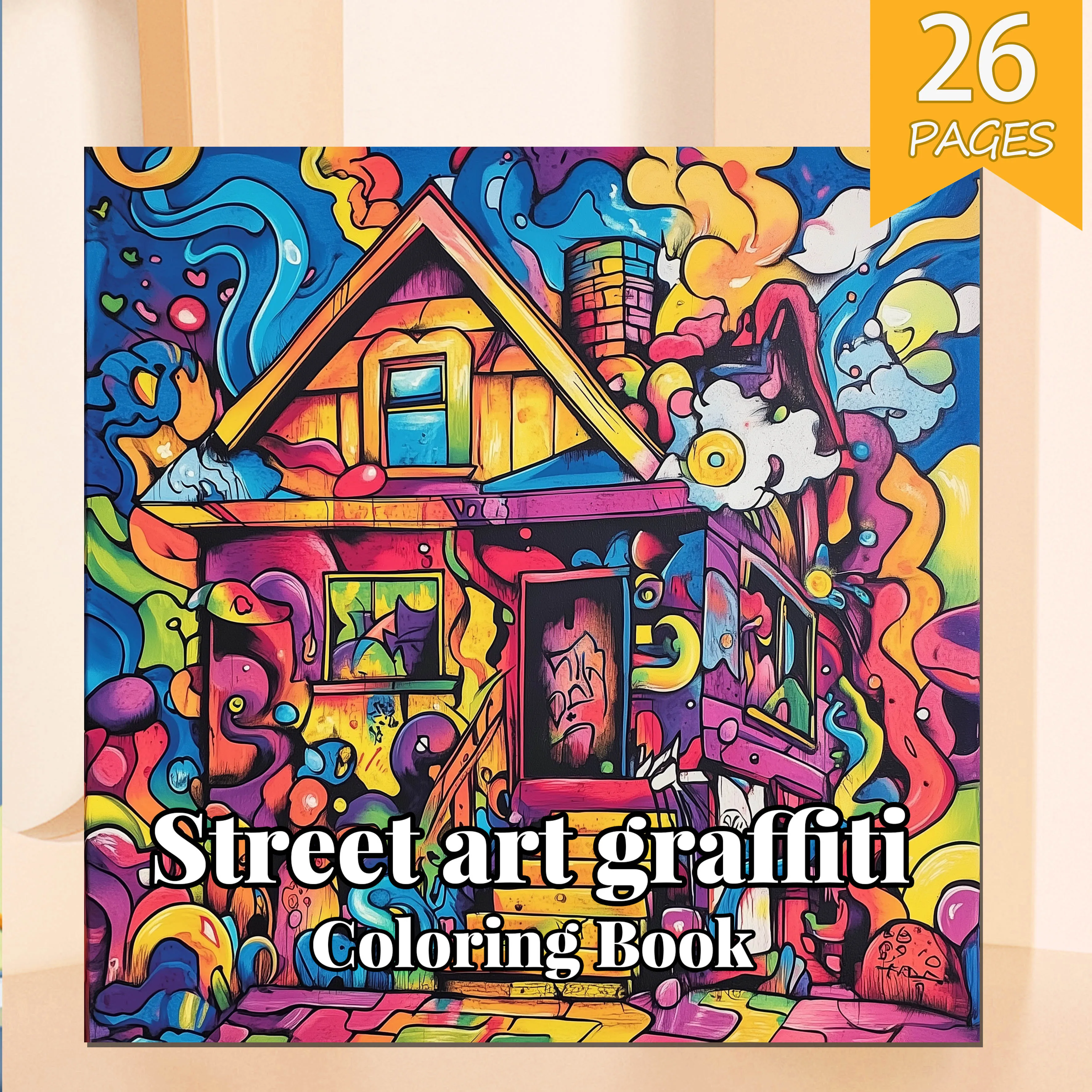 Malbuch für Straßenkunst-Graffiti, 26 Seiten für Erwachsene, süßes Zeichenbuch, perfektes Geschenk für Party und Geburtstag Image