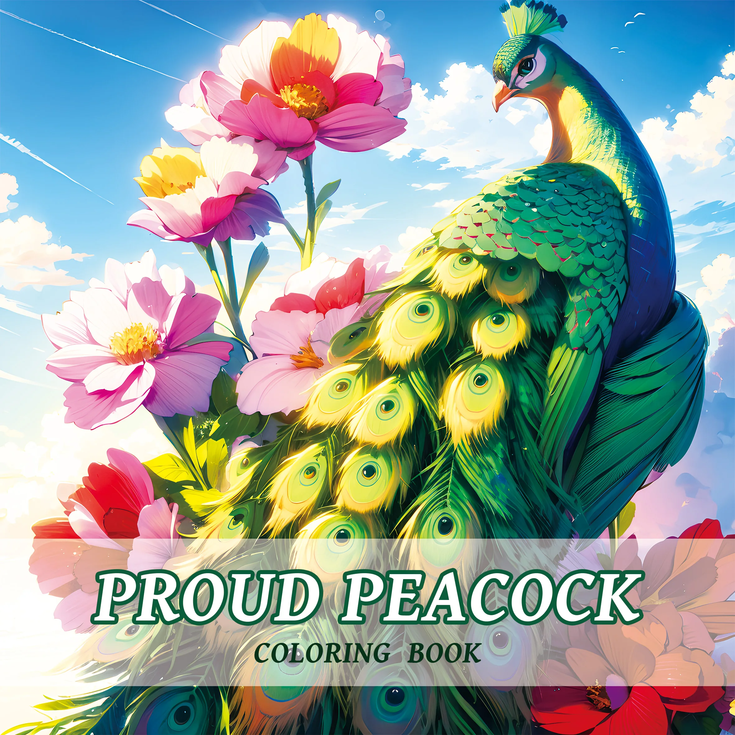 STOLZES PFAU-Malbuch, 26 Seiten, für Kinder und Erwachsene, Stress abbauen, Zeit totschlagen, Graffiti-Malerei, Zeichnung, Kunstbücher Image