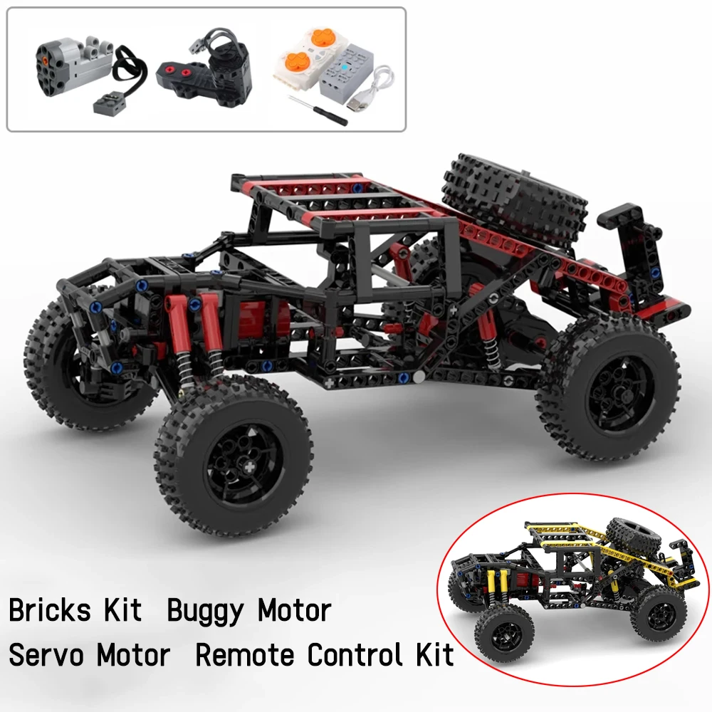 MOC Buggy Trucks Rennwagen 4-Räder Antrieb APP Fernbedienung Bausteine Auto Geländewagen Klettern Auto Power Funktionen Fahrzeug