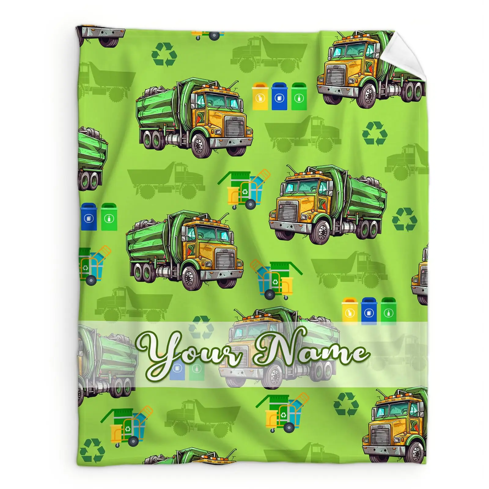 Decke als Geschenk für Jungen und Männer – individuelle Müllwagendecke für Kinder, Teenager, Erwachsene – 60 x 80 Zoll, personalisierter cooler Party-Dekor-Überwurf für Image