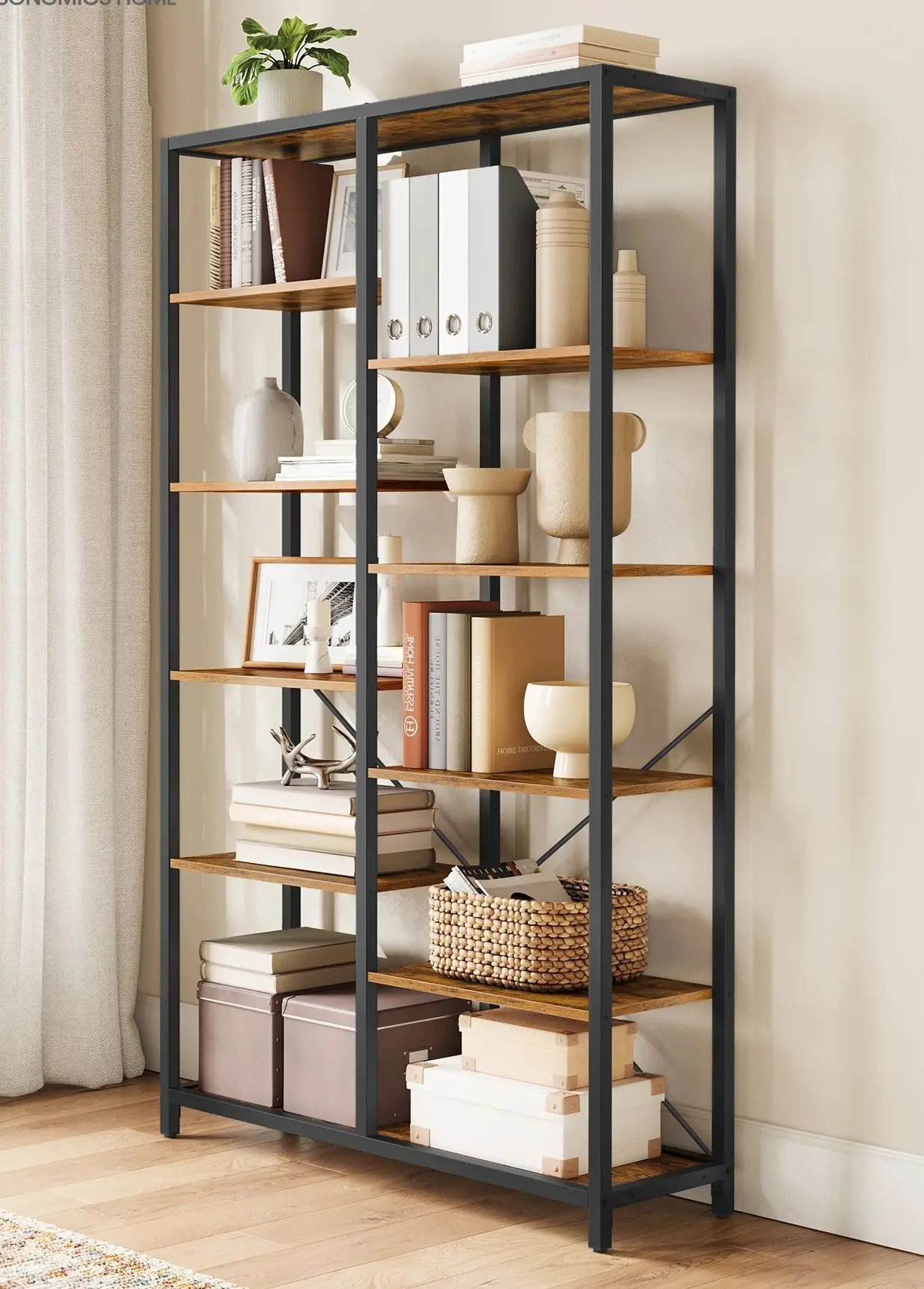 VASAGLE Standregal, Bücherregal mit 5 Ebenen, Aufbewahrungsregal, einfache Montage Image