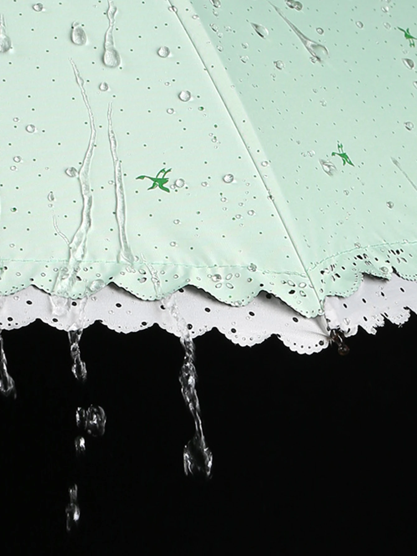 50-facher Mini-Falt spitzens chirm mit zweilagigem Sonnenschirm mit schwarzem Kleber für Sonnenschutz und UV-Schutz Image