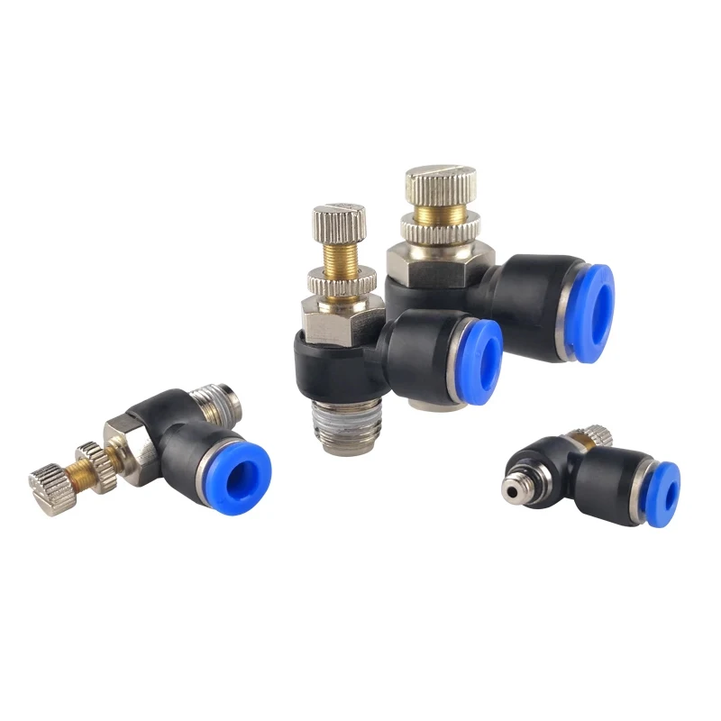 Pneumatischer Schnellanschluss SL 4 6 8 10 12 mm M5 "1/8" 1/4 "3/8" 1/2 Luftgeschwindigkeitsregelventil Beschleunigungsventil Image