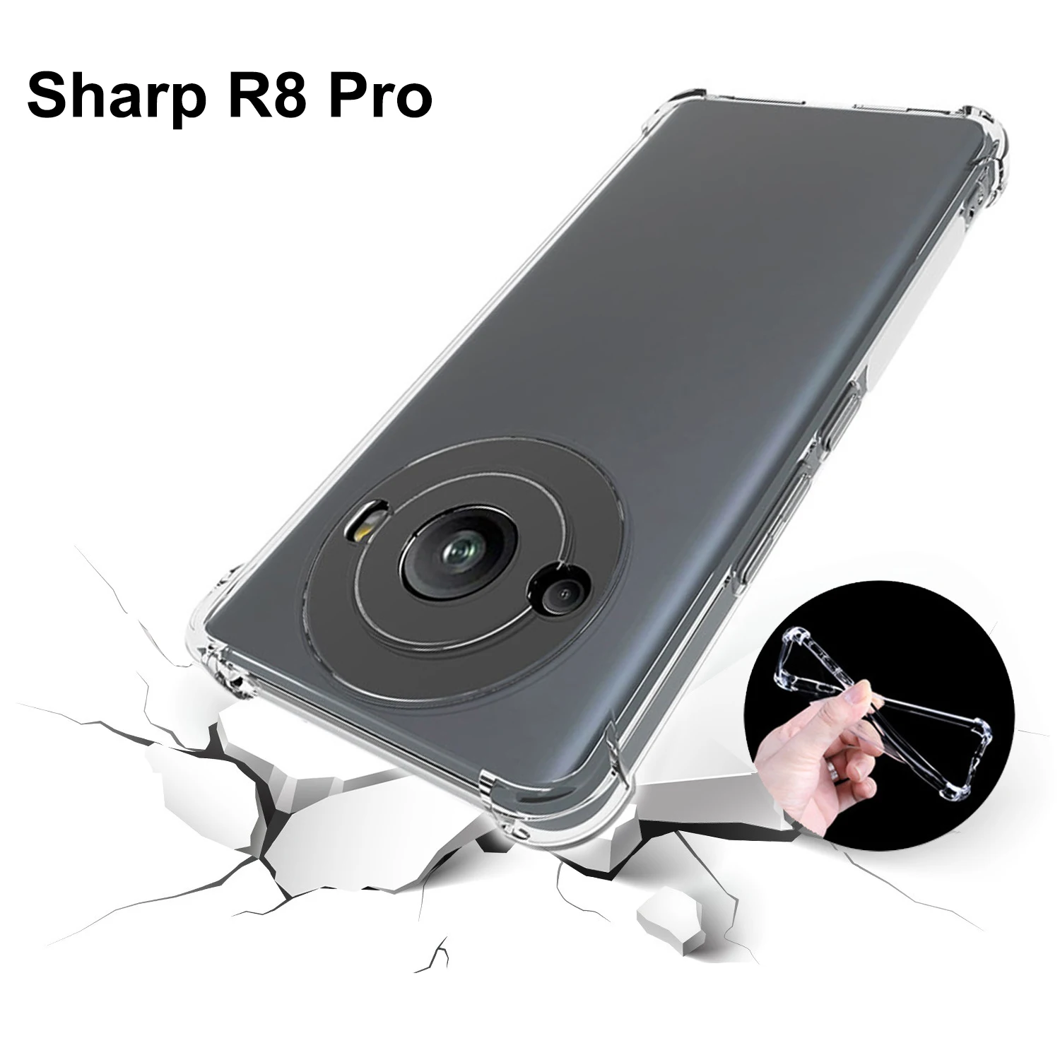 Für Sharp Aquos R8 Pro SH-51D Fall Air Kissen Stoßfest Klar Airbag Silikon TPU Zurück Abdeckung Weiche Telefon Fall für Sharp R8 Pro Image