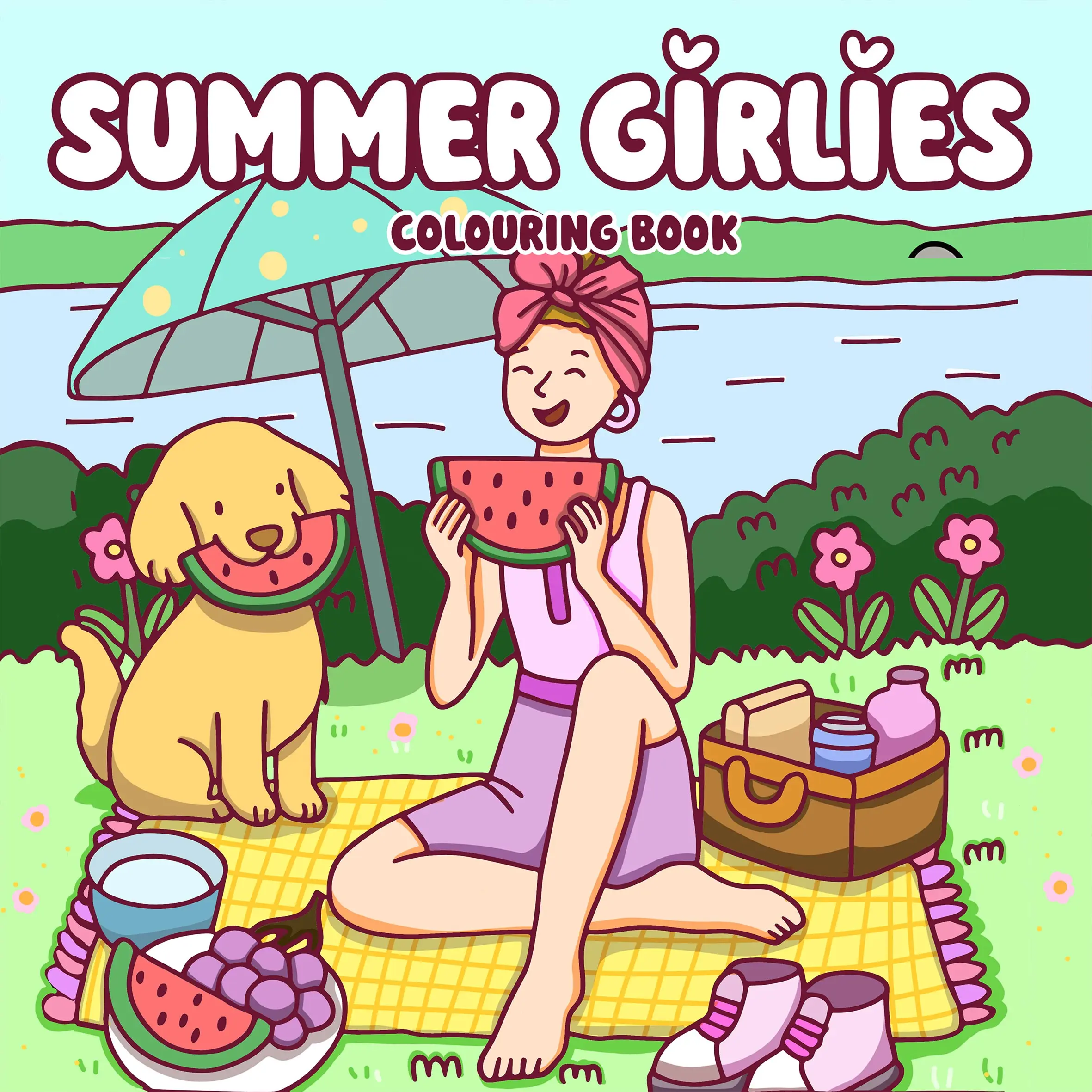 SOMMERMÄDCHEN: Malbuch für Erwachsene mit niedlichen, gemütlichen Alltagsaktivitäten zur Entspannung (gemütliche Räume zum Ausmalen) Image