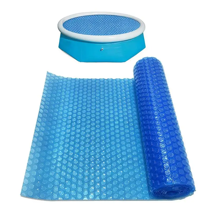 Solar-Poolabdeckung, rechteckig, für Schwimmbad, Isolierfolie, UV-beständig, schwimmende Pooldecke, aufblasbare Blasenfolie, Poolabdeckung Image