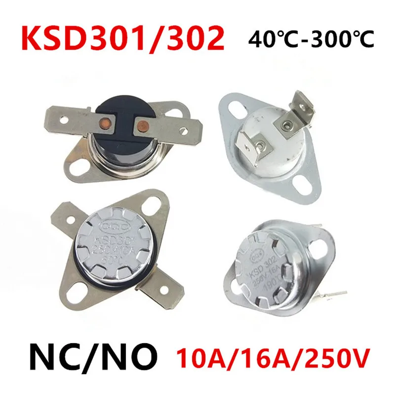KSD301 KSD302 40–300 Grad Keramik 10 A 16 A 250 V normalerweise geschlossen offener Temperaturschalter Thermostat45C 75C 85C 90C 135C 220C 300C Image