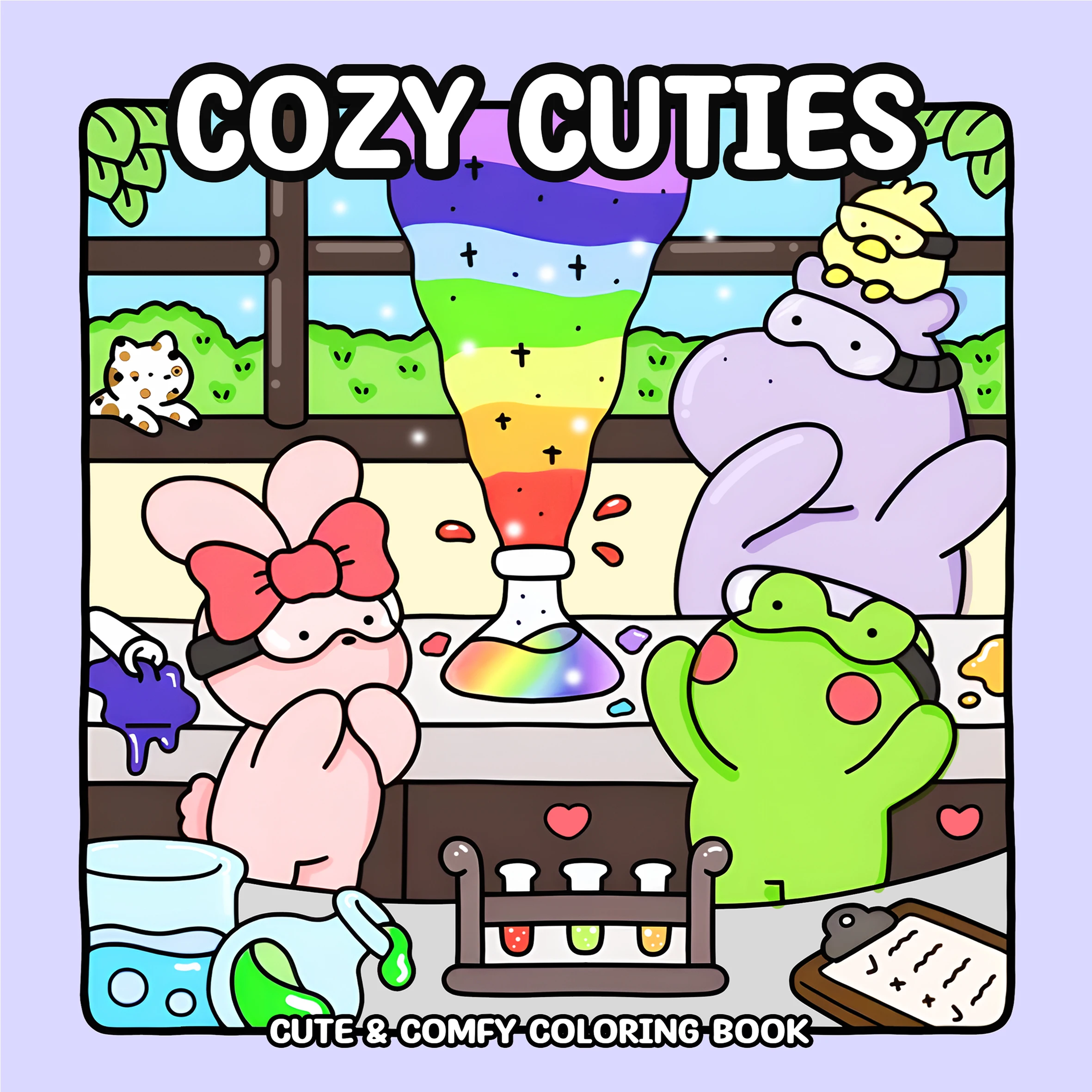 COSY CUTIES Malbuch mit kräftigen, einfachen Mustern für Erwachsene, niedliches Zeichenbuch, perfektes Geschenk für Party und Geburtstag Image