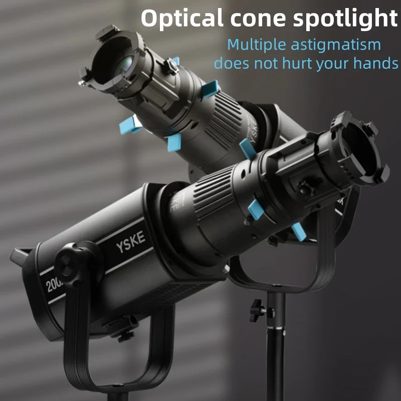 YSKE Bowens-Mount Optisches Kegelförmiges Spotlight-Kit, 30 Gobo-Musterplatten, Für Fotografen & Fotostudios, Wählbar 19° oder 36° Image