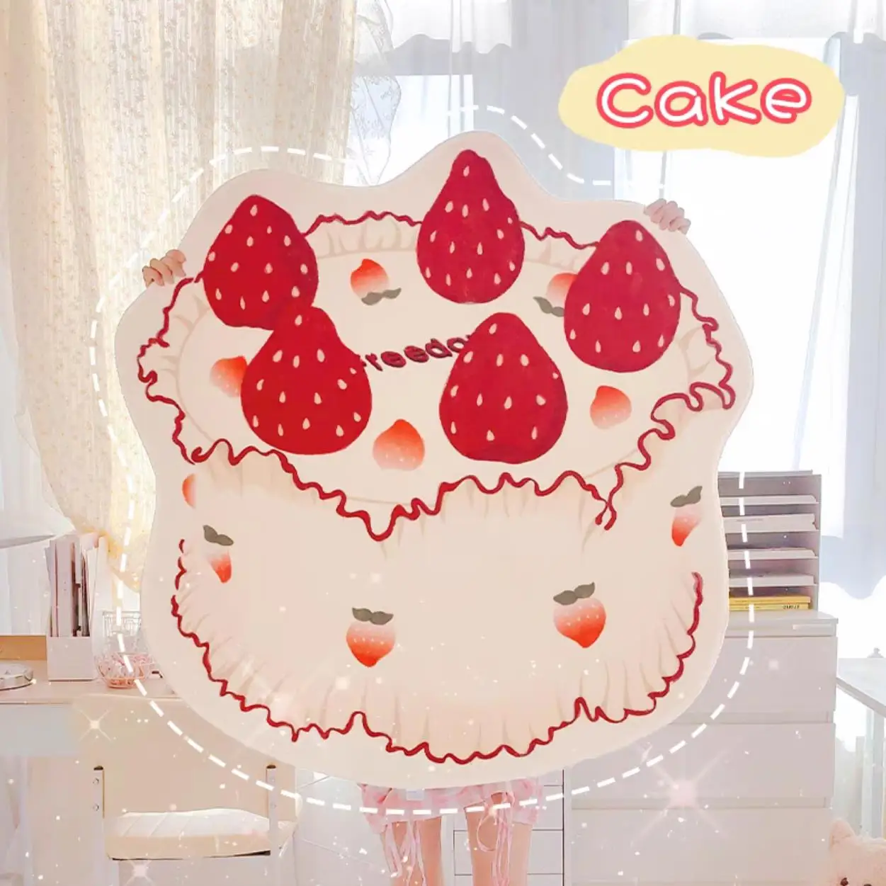 VIKAMA Geburtstags-Dekorationsteppich, niedlicher Wohnzimmer- und Schlafzimmer-Nachttischteppich, Heimbereich, Bodenmatte, Party-Dekorationsteppich Image