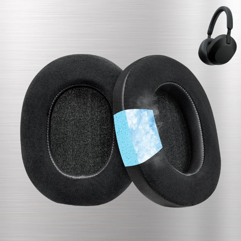 Kühlgel-Ersatz-Ohrpolster für Sony WH-1000XM5 Kopfhörer mit Geräuschunterdrückung, zusätzliche Dicke Image