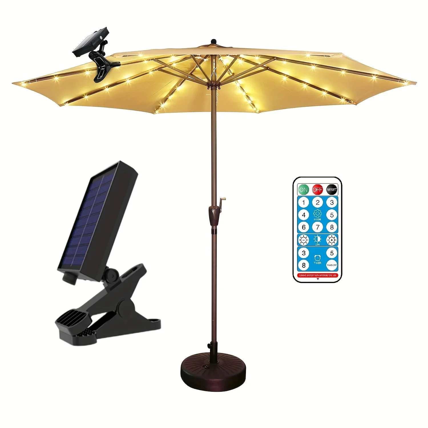 Solar Patio Regenschirm Lichter 8 Modi Lichterketten mit Clip wasserdichtes Licht für Außen beleuchtung Deck Garten Party Dekoration